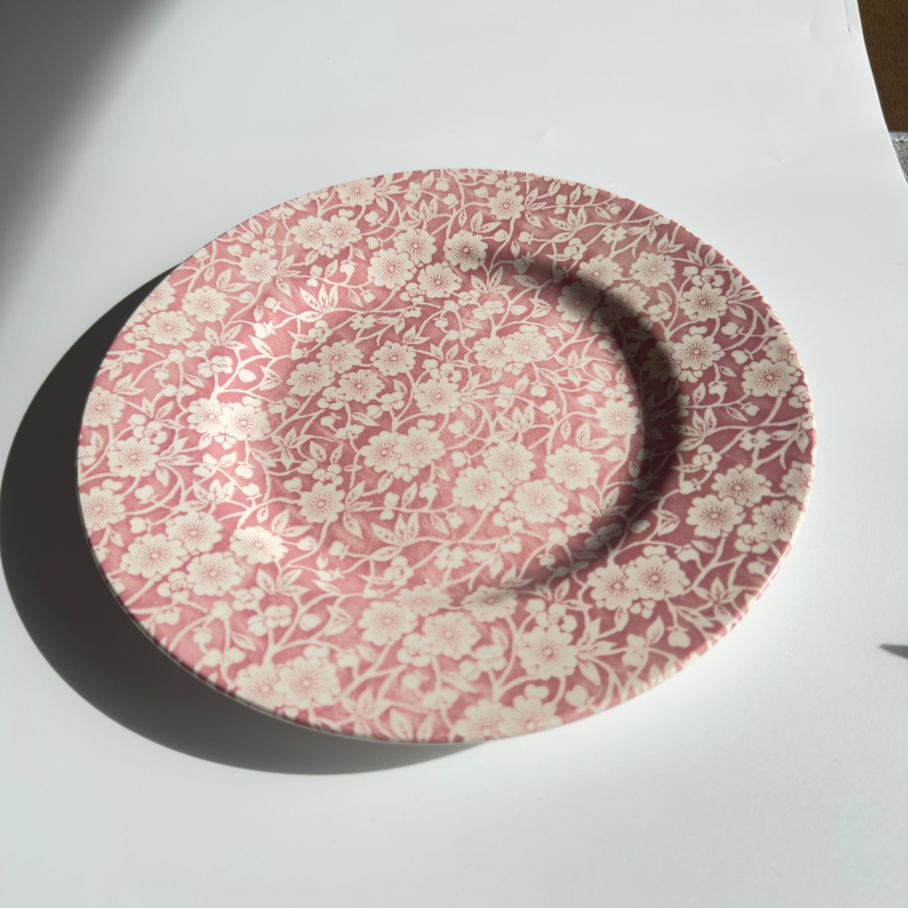 Queen's Roselle Pink Floral Chintz Salad Plate Earthenware Made in England 8"